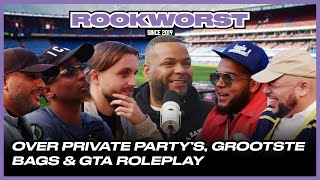 Hef, Qucee, Kevin, Emms, Spanker & Ufuk in Rookworst de Podcast