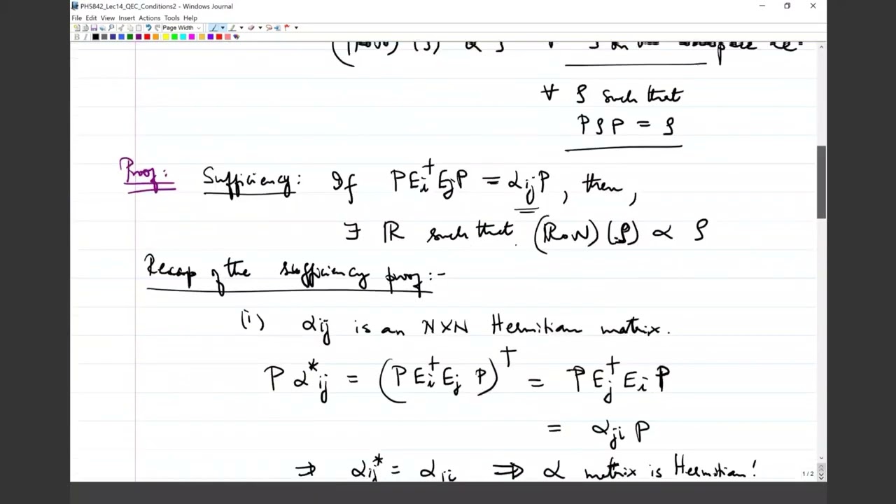 QEC and Quantum Information Theory: Lecture 12 Conditions for QEC II