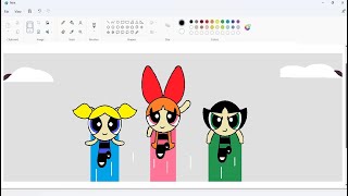 🔴How To Draw Powerpuff girls In Ms Paint l Drawing#artandcraftworld2008