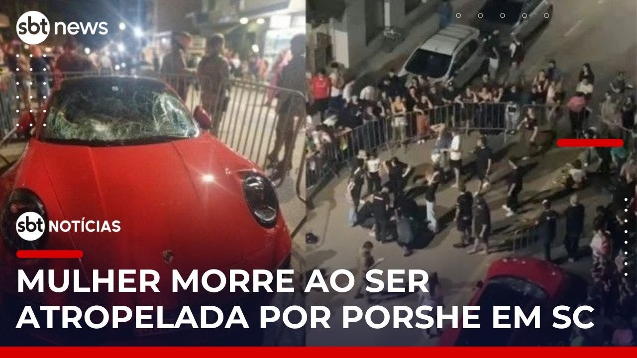 Mulher morre e outras duas ficam feridas após serem atropeladas por Porsche em SC | #SBTNoticias