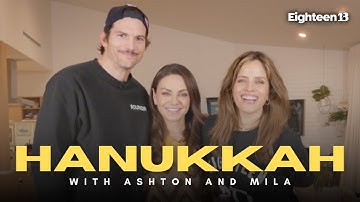 Ashton Kutcher, Mila Kunis, and Noa Tishby Light Candles for the Second Night of Hanukkah