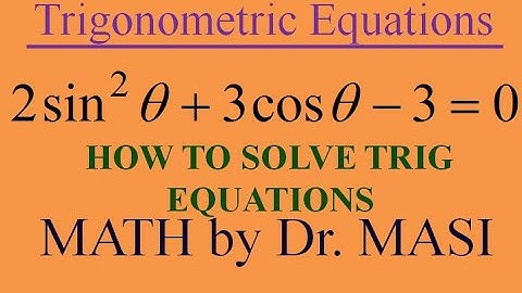How to Solve Trigonometric Equation 2sin2^x+3cos-3=0