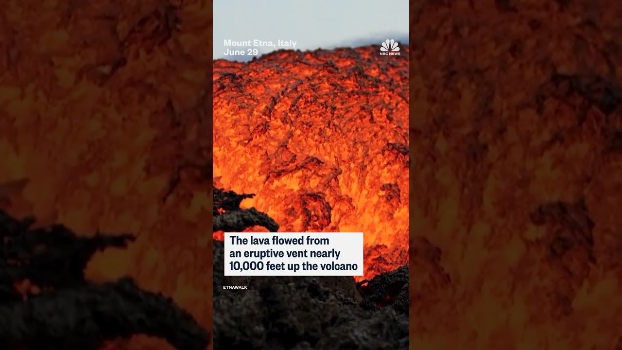 Lava flowing from Mount Etna lights up Sicily’s sky