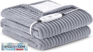 HYLEORY Heated Blanket Electric Throw 50x60 Soft Flannel Sherpa Heater 3 Heat Review