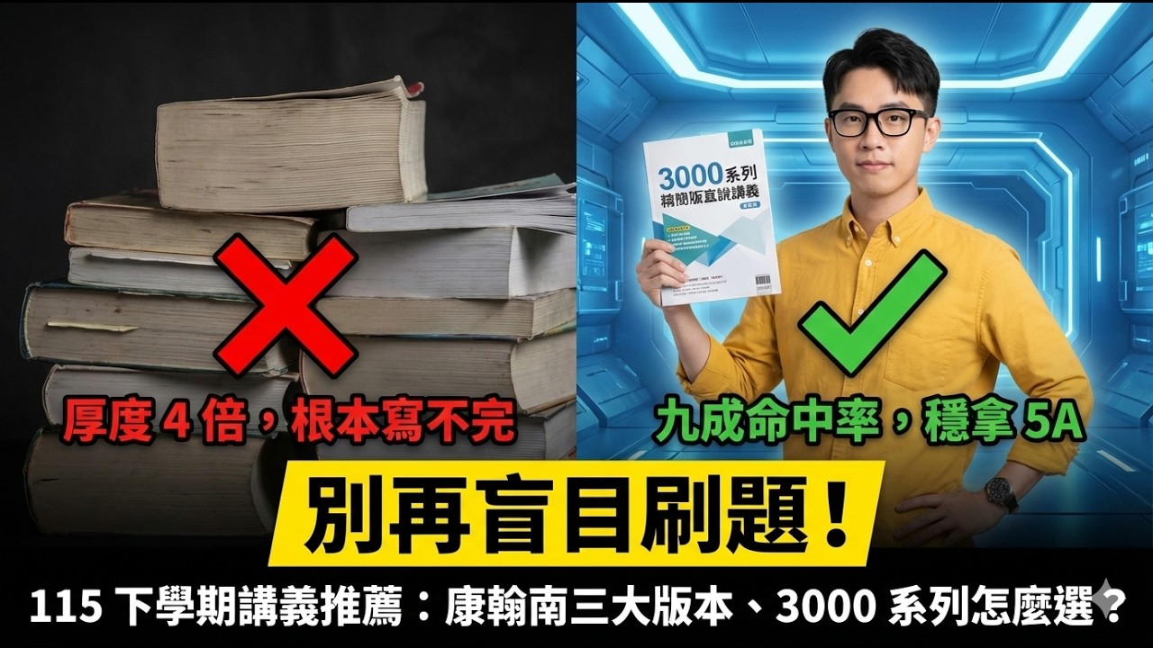 別再盲目刷題！115下學期講義推薦：康翰南三大版本、3000系列怎麼選？教育產品經理實測！｜韓斯頭殼Hanstalk