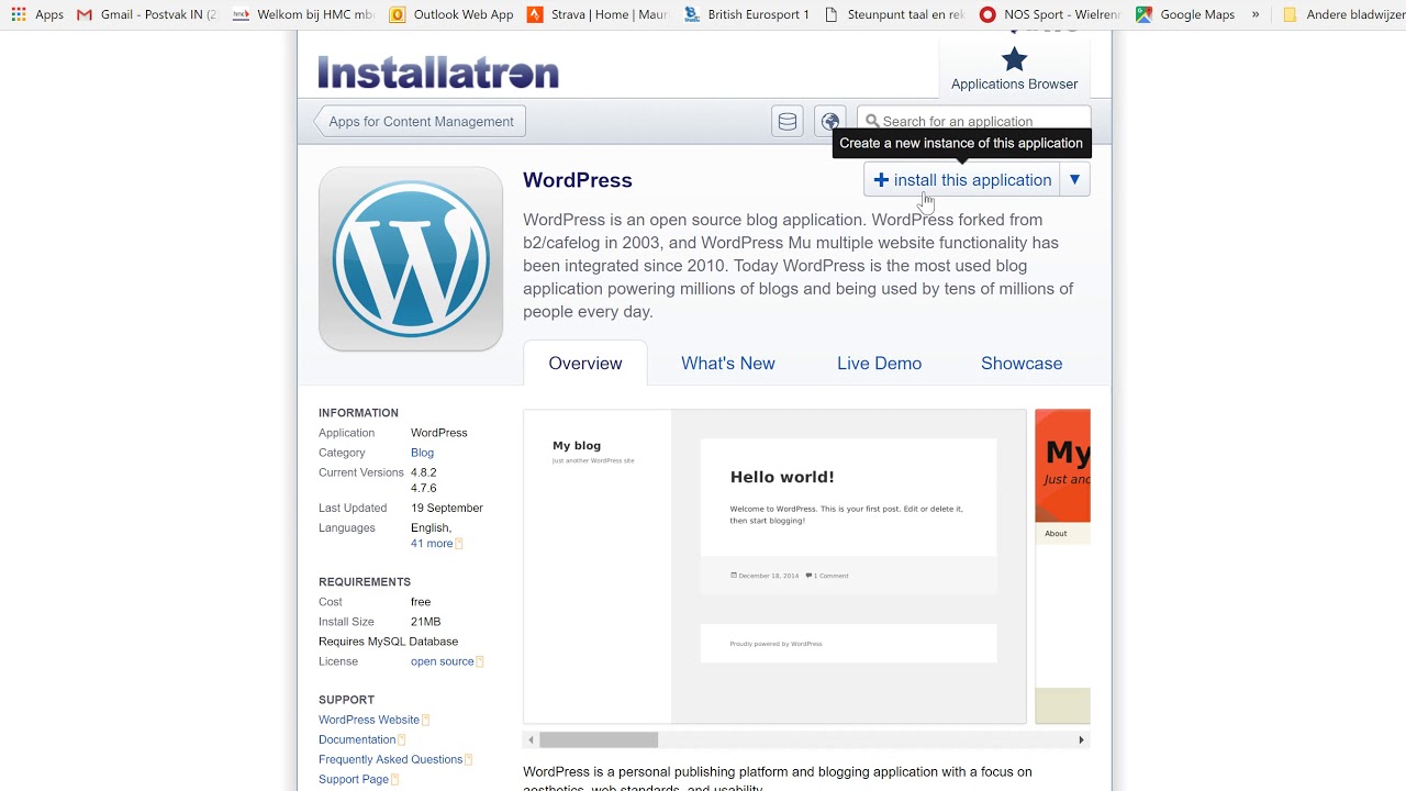 Wordpress installeren op server - YouTube