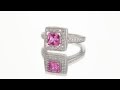 1 cts Princess Cut Pink Sapphire Sterling Silver Ring SR9942 by Peora Jewelry