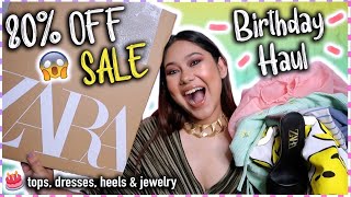 80% OFF SALE *Huge* ZARA Birthday Outfit Haul | Dresses, Tops, Heels & Jewelry | ThatQuirkyMiss