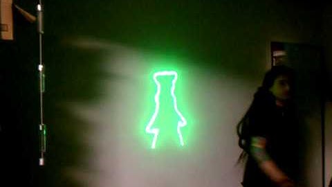 Hector doing OpenLase demo at Tokyo Hackerspace