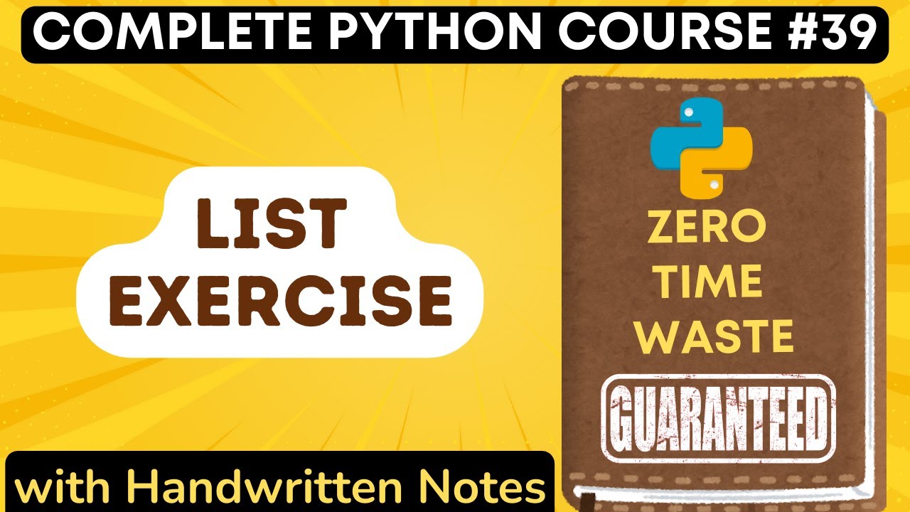 Python List Exercise | Python Tutorial - #39 - YouTube