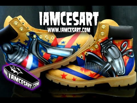 airbrushed timberland boots