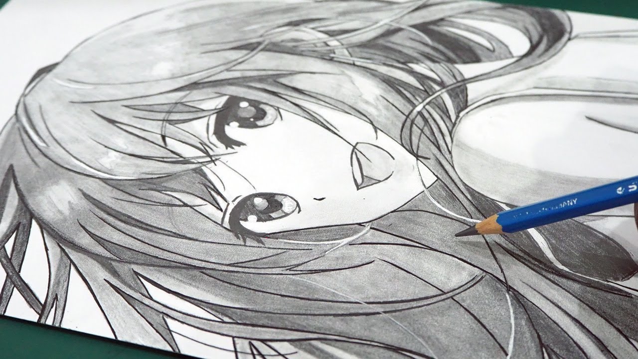 How To Draw  Beautiful Anime  Girl Using Only  ONE Pencil  