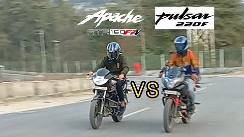 pulsar 220f vs apache rtr160❤#dragrace in long highway @sandy_613