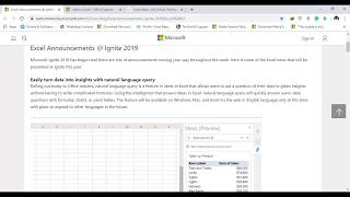 Ideas in Excel - Easily turn data into insights with natural language query