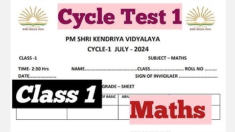 How to Solve cycle test 1 Class 1 Maths for upcoming Exam KVS/NCERT/CBSE