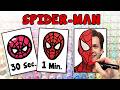 Drawing Spider-Man in 30sec, 1min and over a real photo