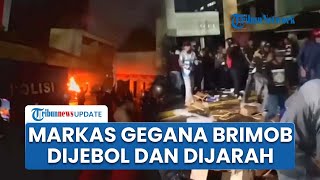Penampakan Markas Gegana Brimob Dijebol dan Dijarah Massa, 2 Bus Polisi Dibakar Habis