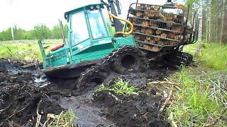 Timberjack 810D, logging in mud