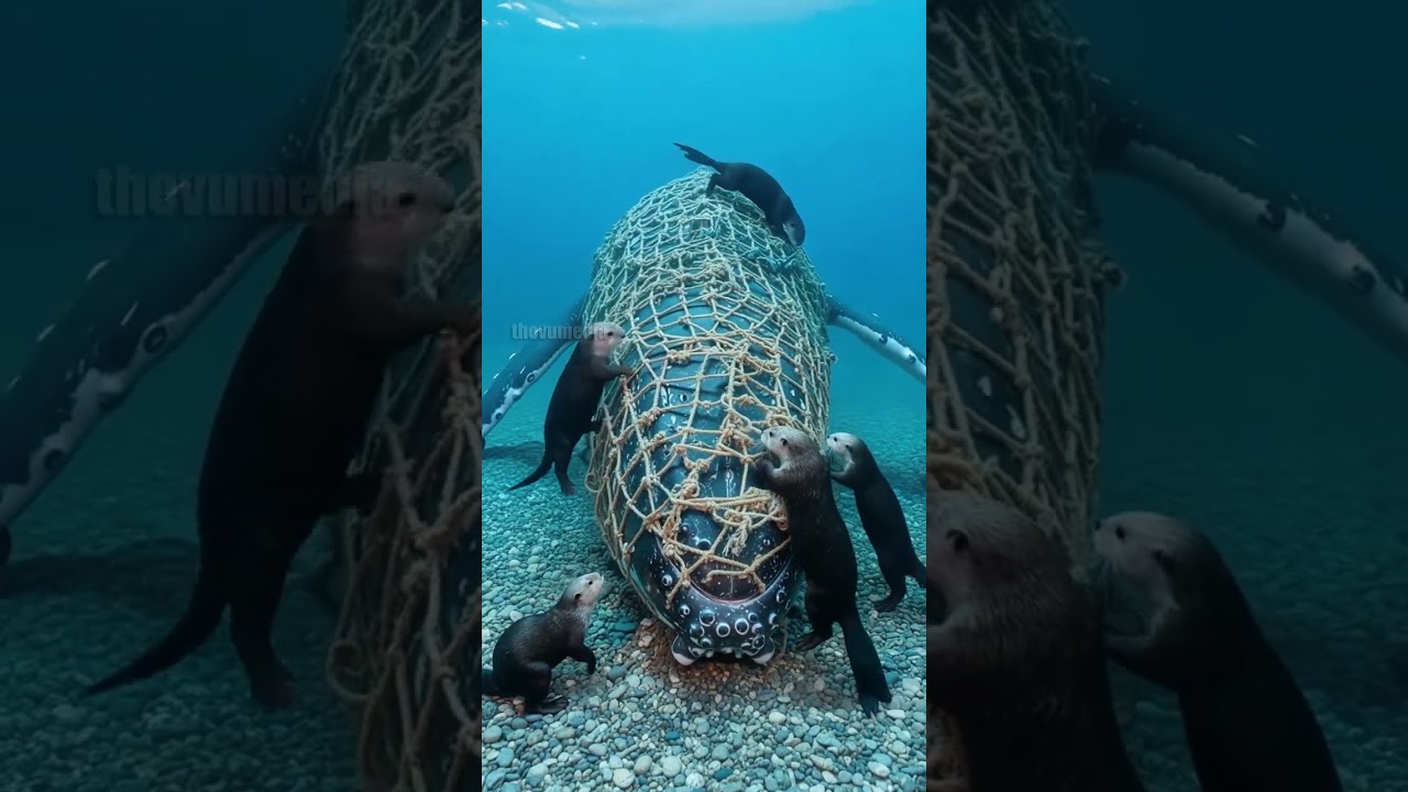 Heroic Otters Save Whale From Ocean Waste! 