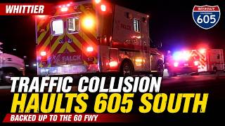 Traffic Collision Brings 605 Freeway to a Standstill in Whittier | CHP Shuts Down Southbound Lanes