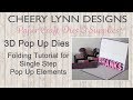 Folding Single Step Pop Up Die Elements using 3D Pop Up Dies from Cheery Lynn Designs