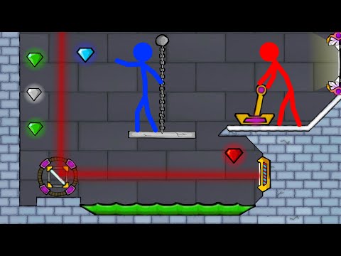 Watergirl and Fireboy Stickman animation ( ice temple parkour) - Diamond hunter.