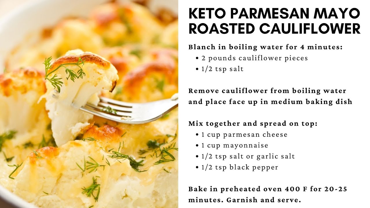 Parmesan Mayo Roasted Cauliflower (Keto) YouTube