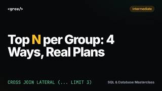 SQL Top N per Group and Latest Record per Entity: ROW_NUMBER, DISTINCT ON, LATERAL (PostgreSQL)