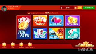 TEEN PATTI ZONE APP/BEST EARNING GAME /100% Withdraw proof screenshot 5