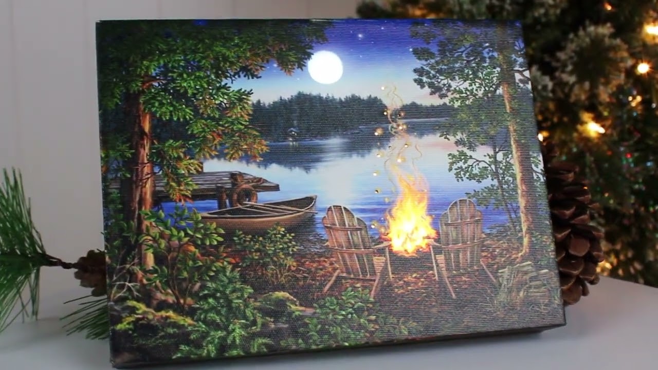 Lakeside 8x6 Lighted Tabletop Canvas | Glow Decor