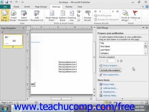 Publisher 2010 Tutorial The Step By Step Mail Merge Wizard Microsoft