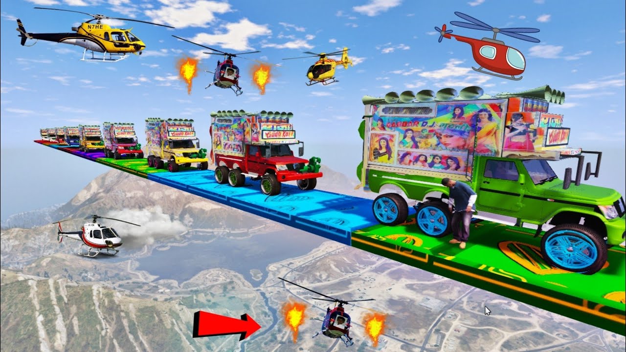 World's Highest GTA 5 !! TRIED THE IMPOSSIBLE 😱😳 SUPER MEGA RAMP CHALLENGE ! INDIAN All 11 DJ