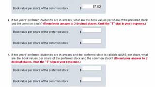 Computing book value per share of stock and allocating dividends, P13-5A
