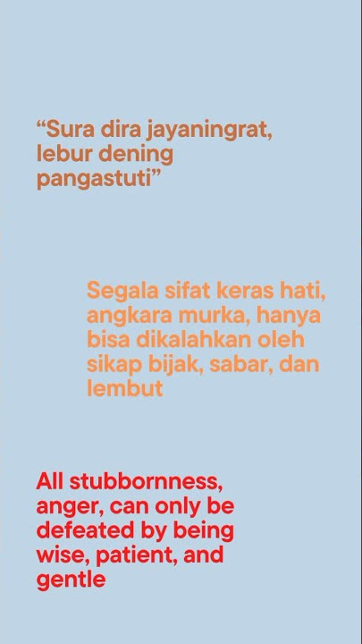 #Sura dira jaya ningrat, lebur dening pangastuti