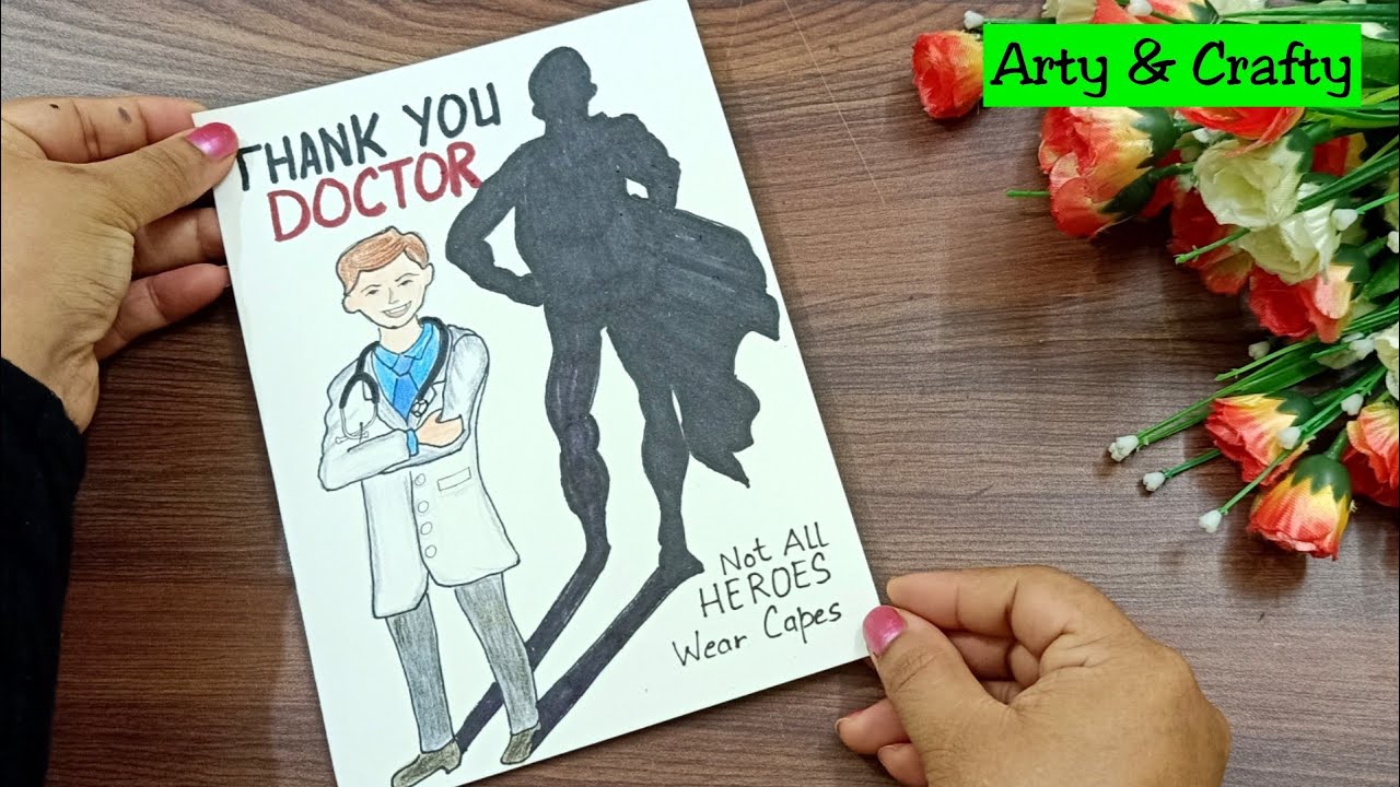 How To Draw Doctors Day National Doctors Day Poster For Beginners Step By Step Thank You Doctor Youtube