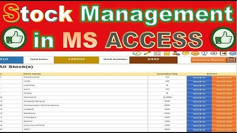 How to create Stock Management System in Ms Access |stock management system in microsoft access