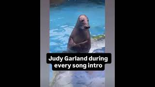Judy Garland during every song intro
