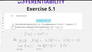 Ex - 5.1, Q2 Class 12 Maths || Chapter 5 (CONTINUITY AND DIFFERENTIABILITY) | Step by Step Solutions