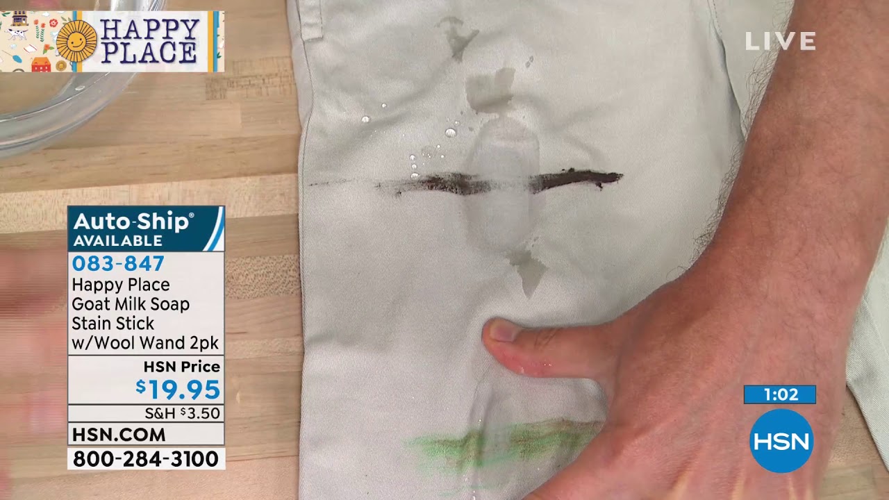 Happy Place Goat Milk Soap Stain Stick with Wool Wand 2p... YouTube