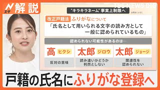 “キラキラネーム”が事実上制限に? 「改正戸籍法」が2025年5月施行 全国民が戸籍の氏名にふりがな登録へ【Nスタ解説】|TBS NEWS DIG