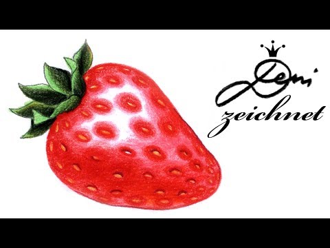 Erdbeere einfach zeichnen & ausmalen 🍓  how to draw & color strawbeery 🍓  Как да нарисуваме ягода