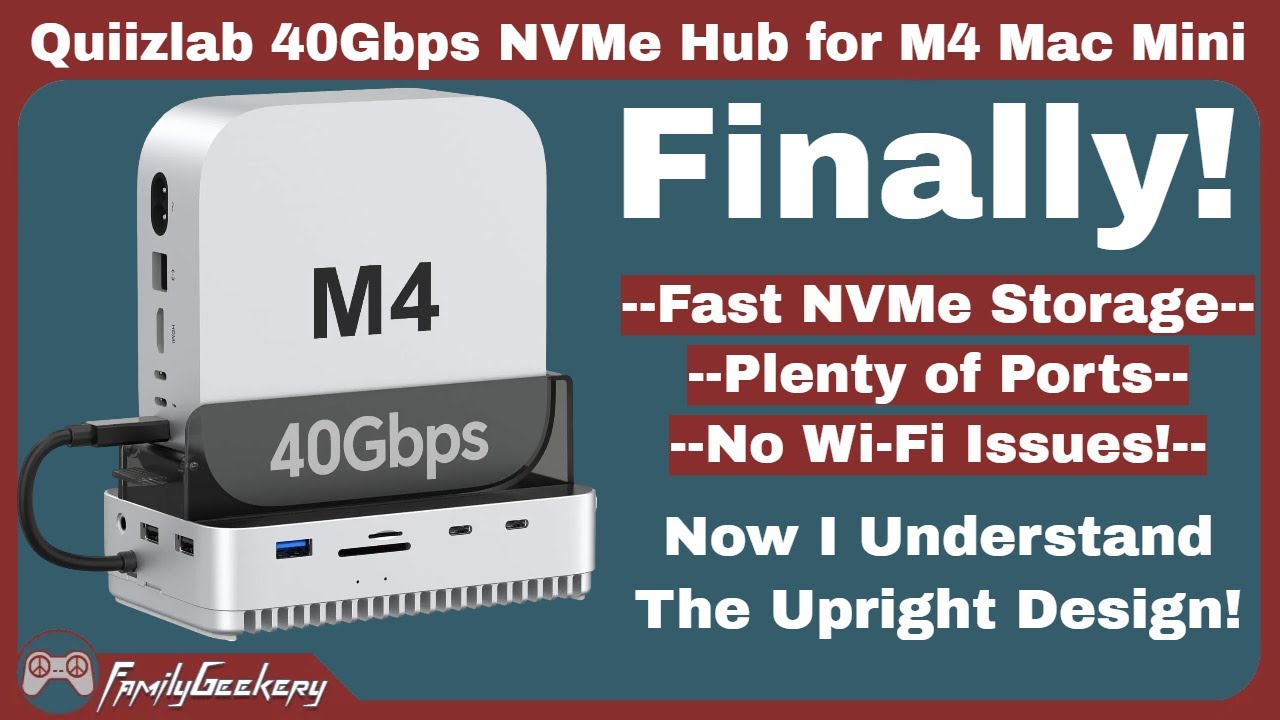 Qwiizlab 40Gbps M4 Mac Mini Stand Review - Finally the Best Hub! uh61-u4