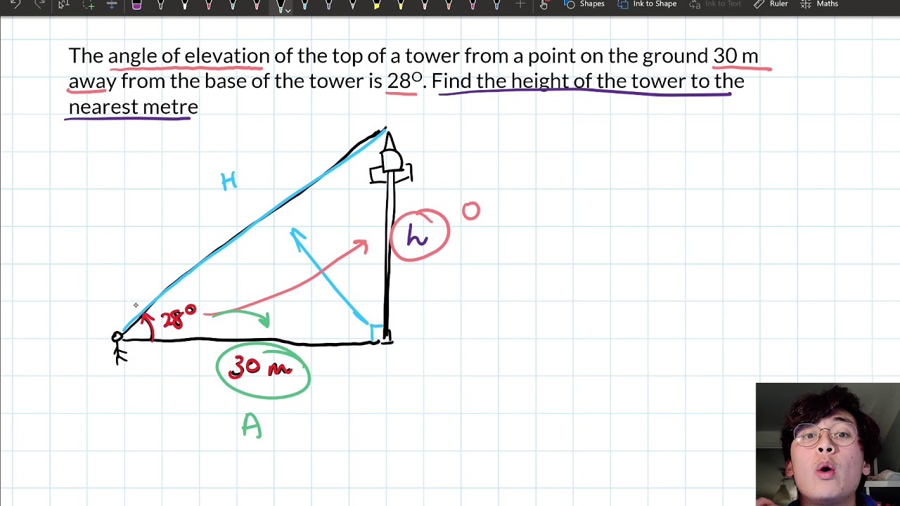 Year 9 - Using Trigonometry to Solve Problems - Example - Missing Side