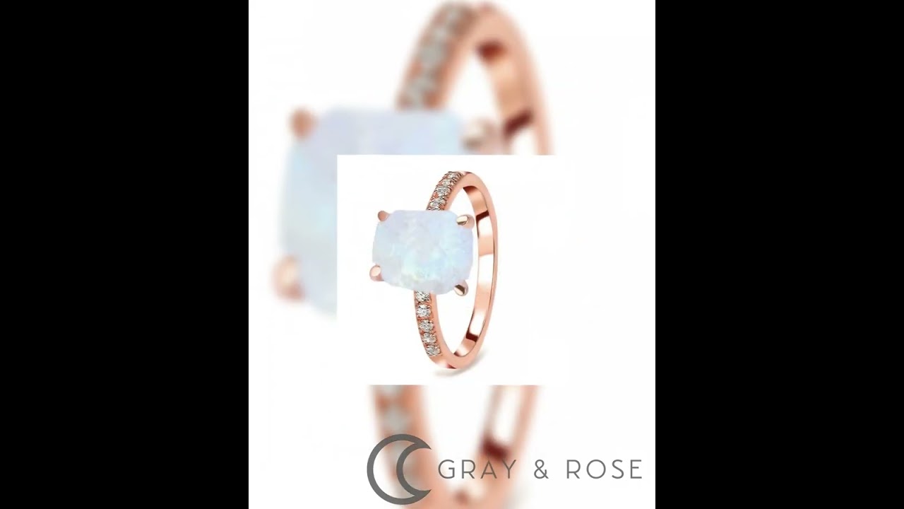 Raw Crystal Moonstone and White Topaz Ring