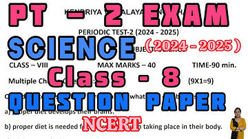 Class 8 Science PT - 2 Exam Question Paper || 2024 - 2025 || NCERT || KV || Sas@mita
