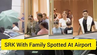 Happy News Shahrukh Khan Back To Mumbai With Wife Gauri Khan & Suhana Khan Spotted At Kalina Airport