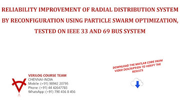DOWNLOAD MATLAB CODE FOR RELIABILITY IMPROVEMENT OF RDS BY RECONFIGURATION USING PSO