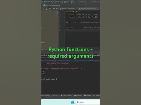 Function - required arguments - python. - YouTube