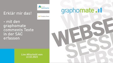 Erklär mir das! Mit den graphomate comments Texte in der SAP Analytics Cloud (SAC) erfassen.