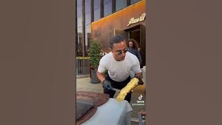 NusrEt Dubai with 24k gold steak cut by #saltbae #nusretdubai